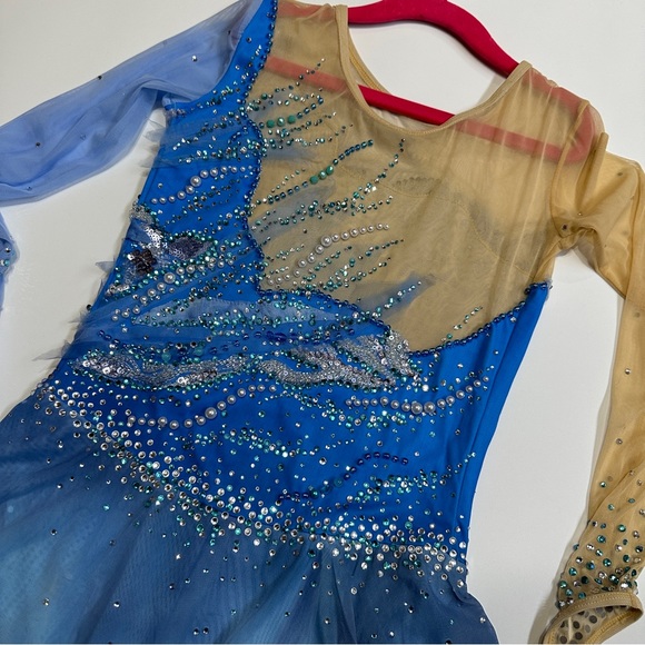 New Figure Skating Dress Size 12 (7~10T) with Hair Scrunchies (130~140cm) - Picture 9 of 11